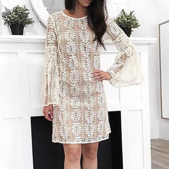 MICHAEL Michael Kors Black Lace Bell Sleeve Mini Dress - Picture 4 of 5